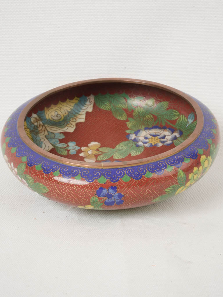 Exquisite antique Chinese cloisonné bowl