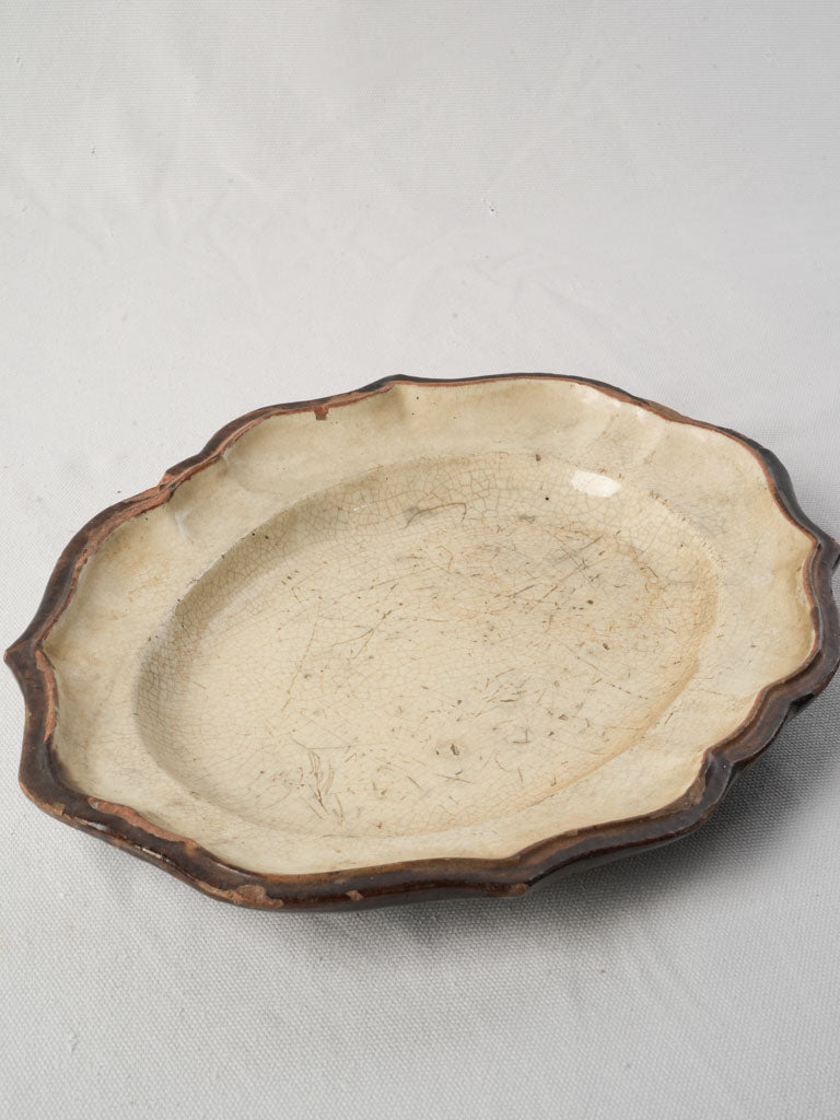 Late 19th Century French Cul Noir Meat Carving Platter - 13"