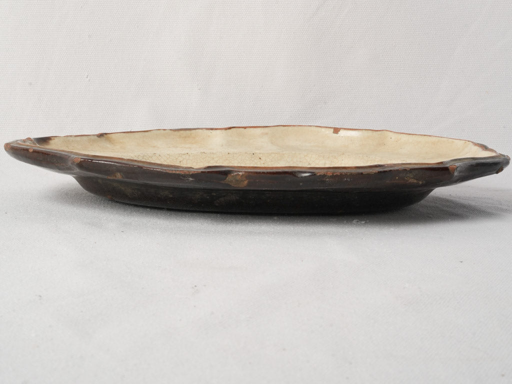 Late 19th Century French Cul Noir Meat Carving Platter - 13"