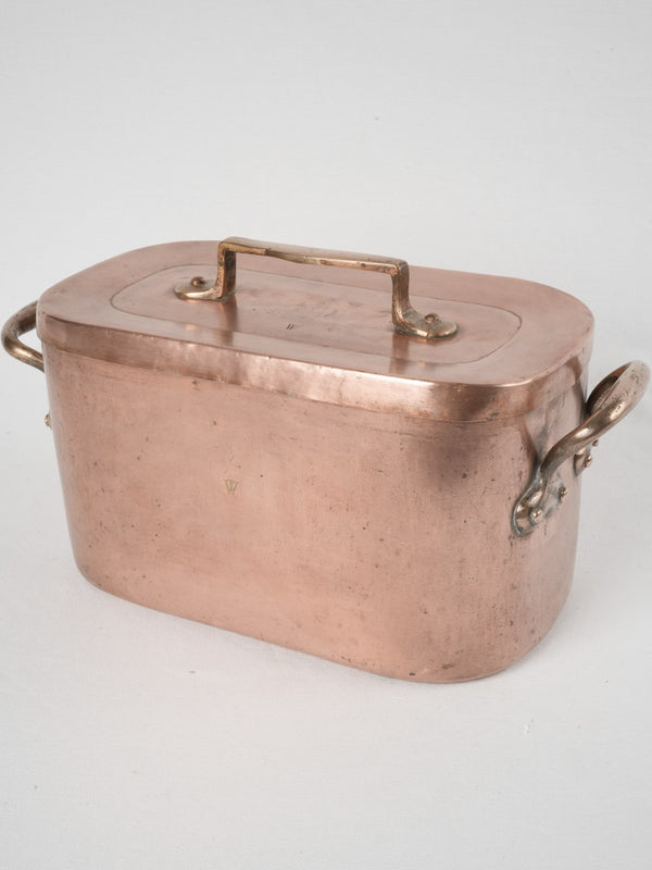 Antique French copper daubière pan