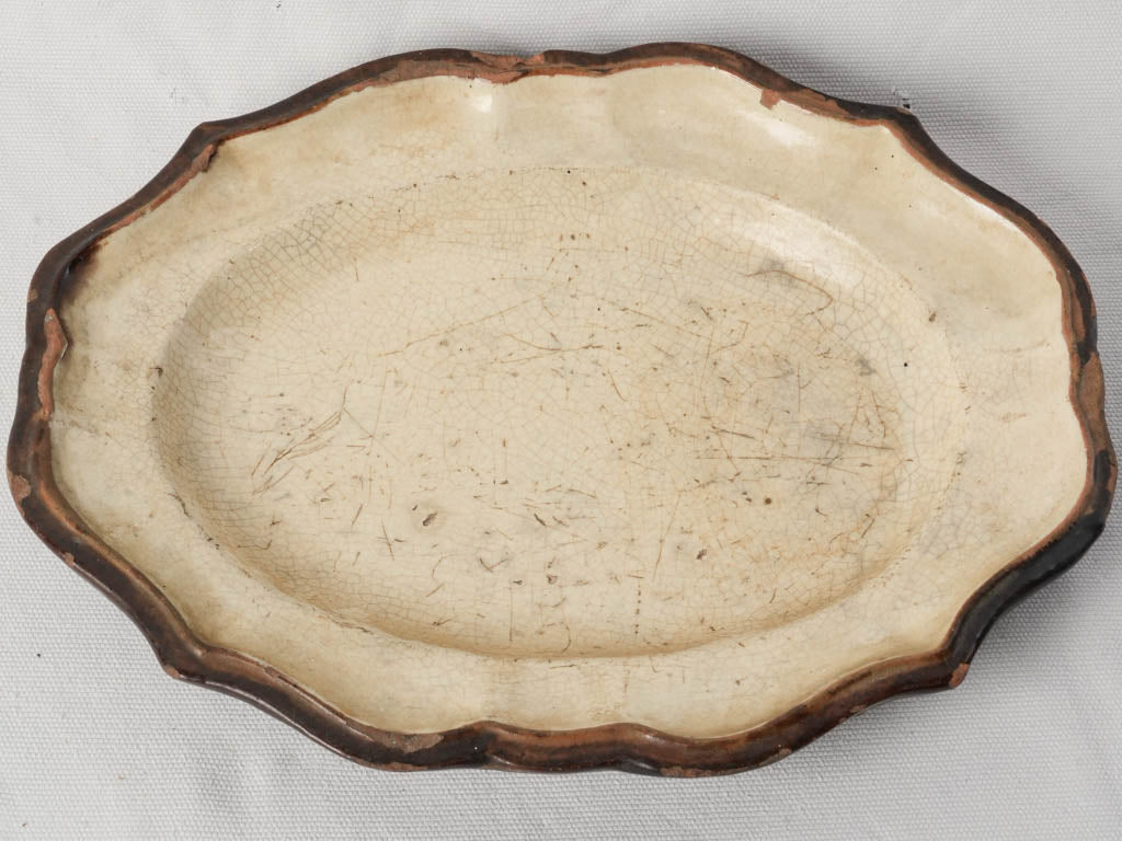 Late 19th Century French Cul Noir Meat Carving Platter - 13"