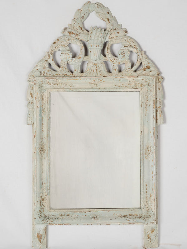 Louis XVI style mirror w/ pale blue patina 45" x 24½"