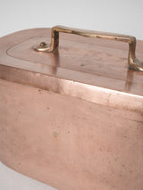 Rustic patinated copper cookware antique