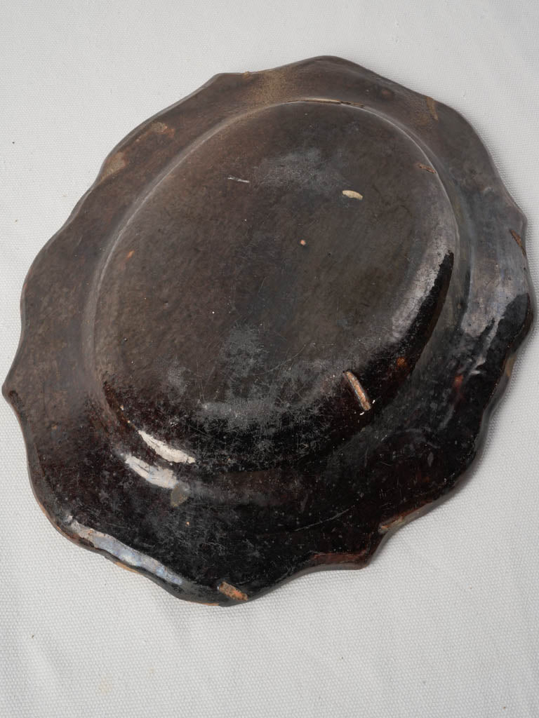 Late 19th Century French Cul Noir Meat Carving Platter - 13"