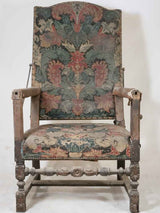 Louis XIV medical reclining chair w/ tapestry