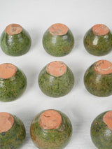 Quaint vintage olive-green serving pots