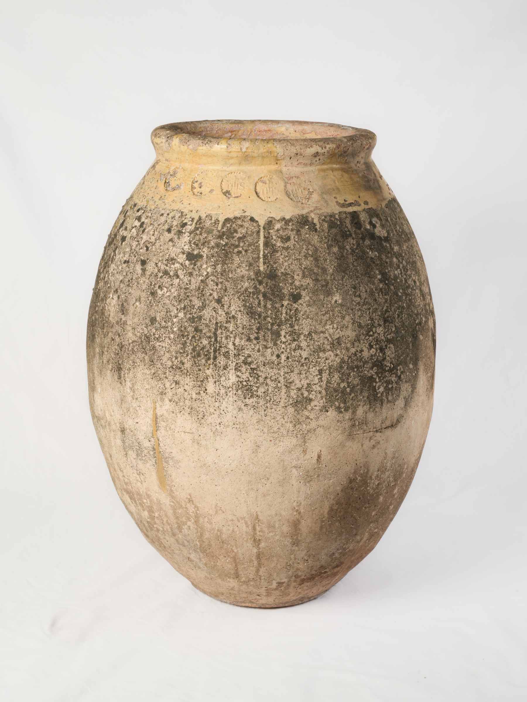 Remarkable aged terracotta Biot jar  