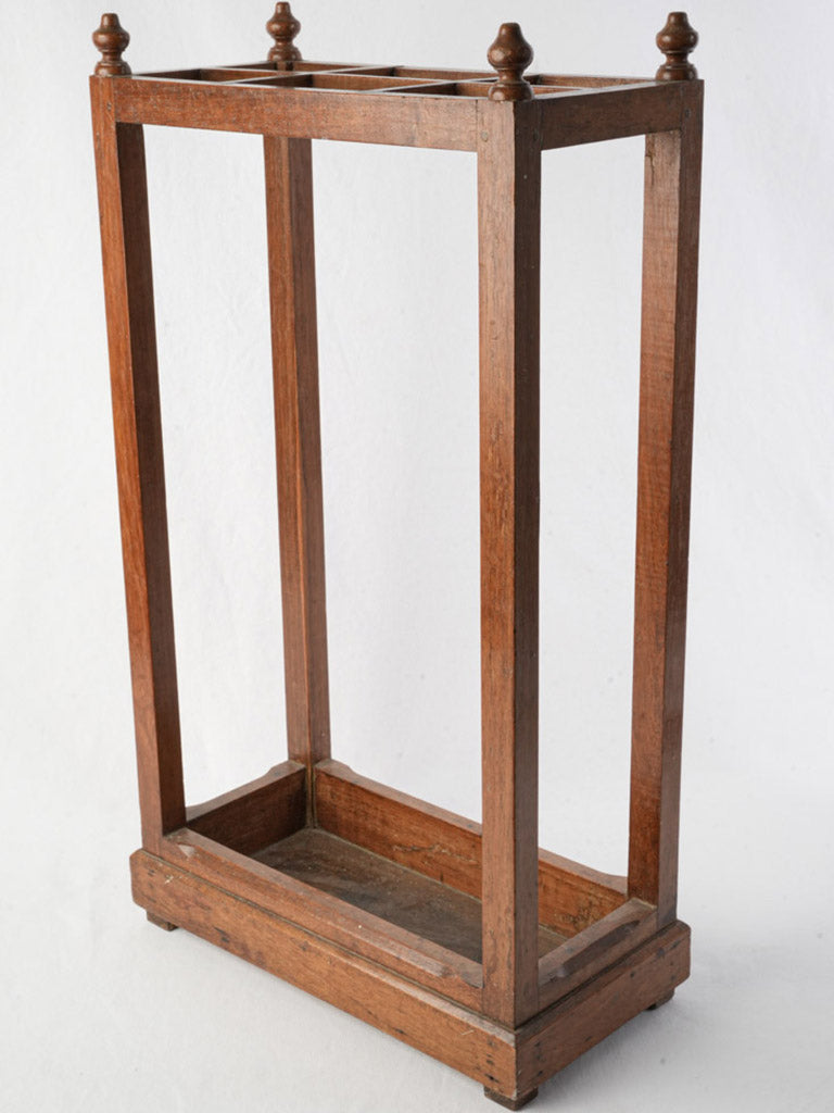 Hand-rubbed wooden walking stick stand  