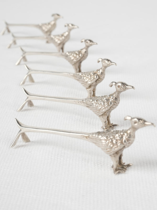 Vintage Silver-Plated Pheasant Knife Rests