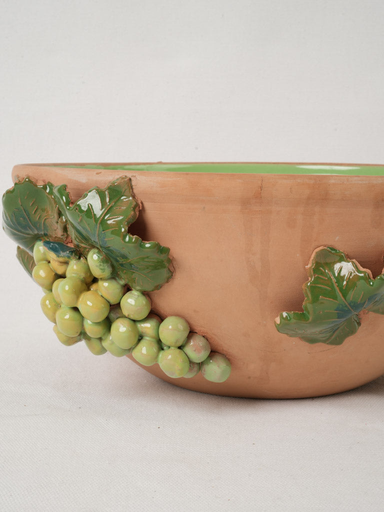 Intricate grapevine motif fruit bowl  