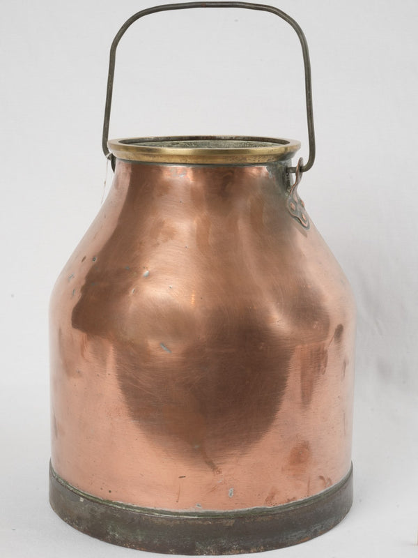 Antique French copper milk pail
