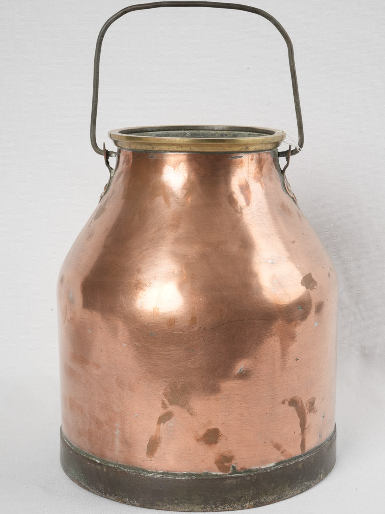 Aged copper French milk container