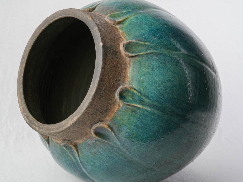 Organic silhouette decorative teal vase  