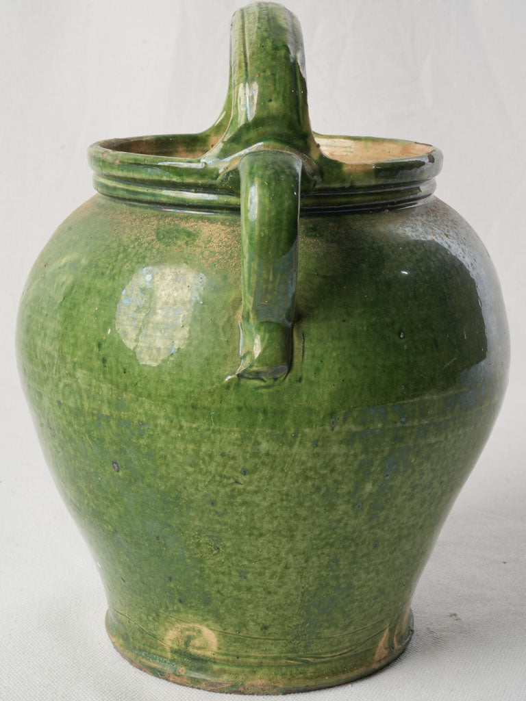 Antique Provençal Green-Glazed Water Jug - 11½"