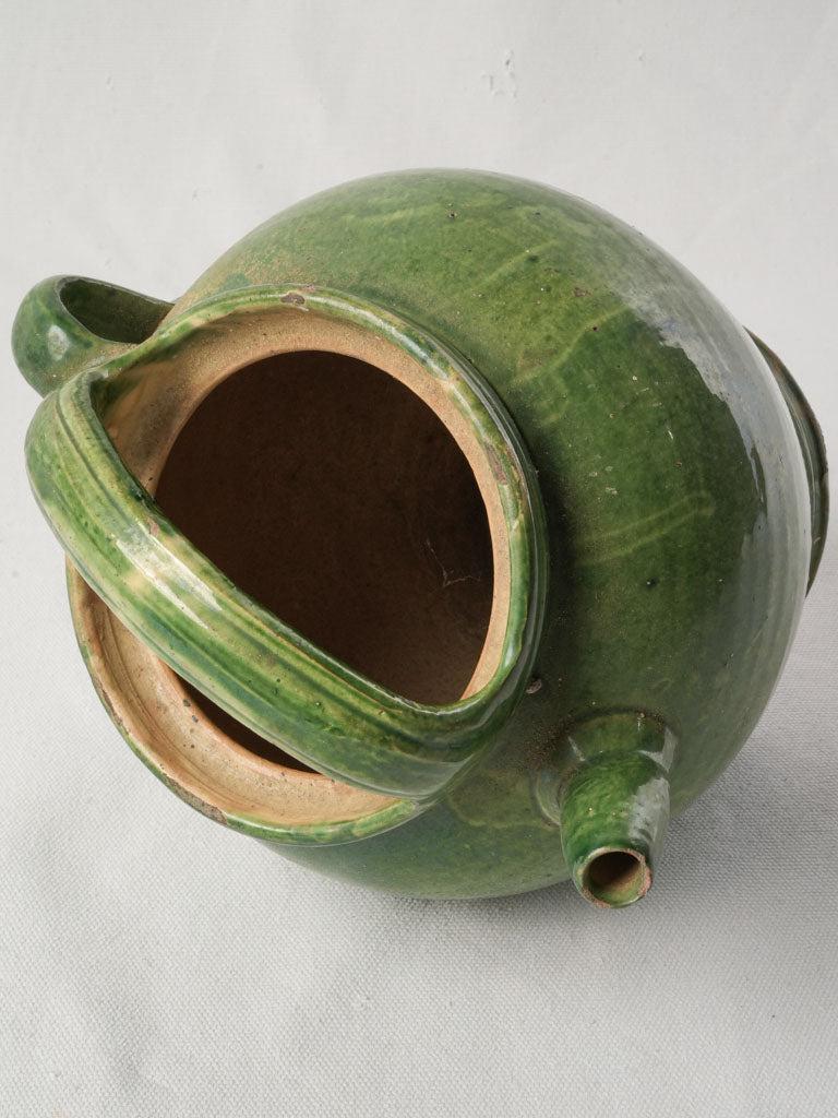 Antique Provençal Green-Glazed Water Jug - 11½"