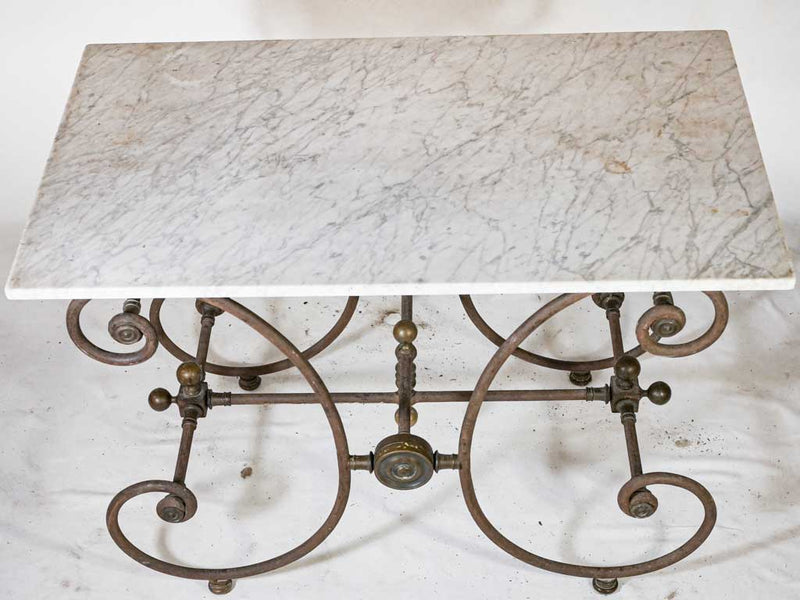 Refined antique meat display table