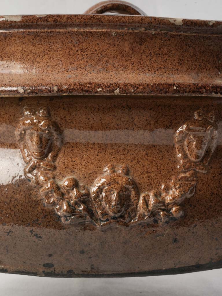 Rare Antique Provençal Daubière in Glazed Earthenware  - 9¾"