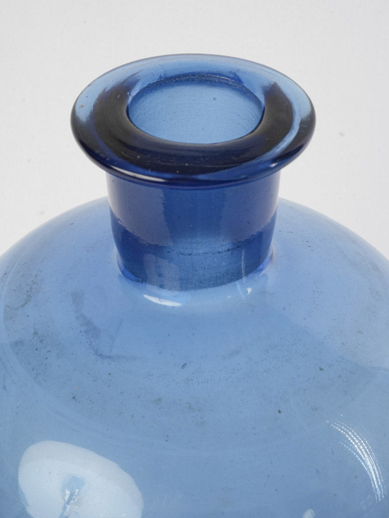 Large, 5-Liter French Perfumer’s Bottle in Mouth-Blown Cobalt Glass Circa 1900 - 14½"
