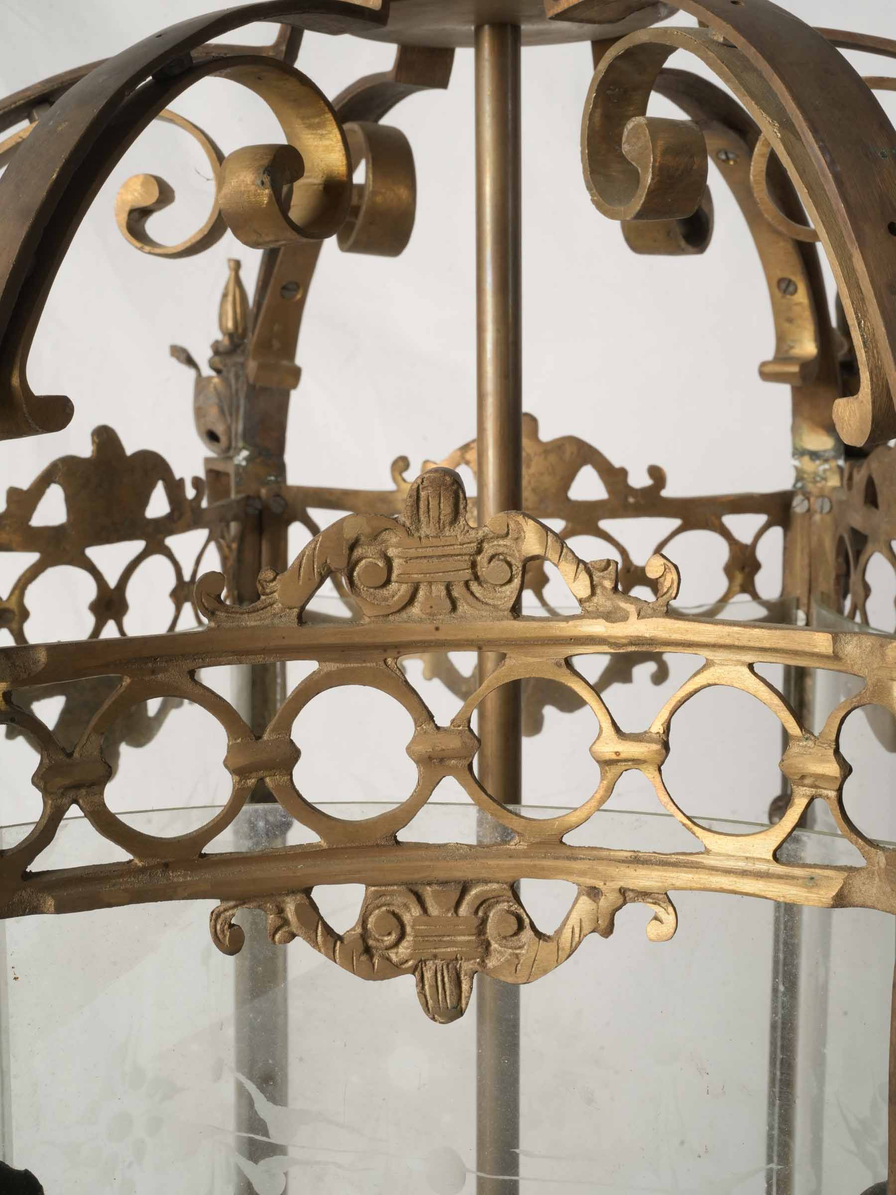 Delicate pierced gallery ceiling lantern