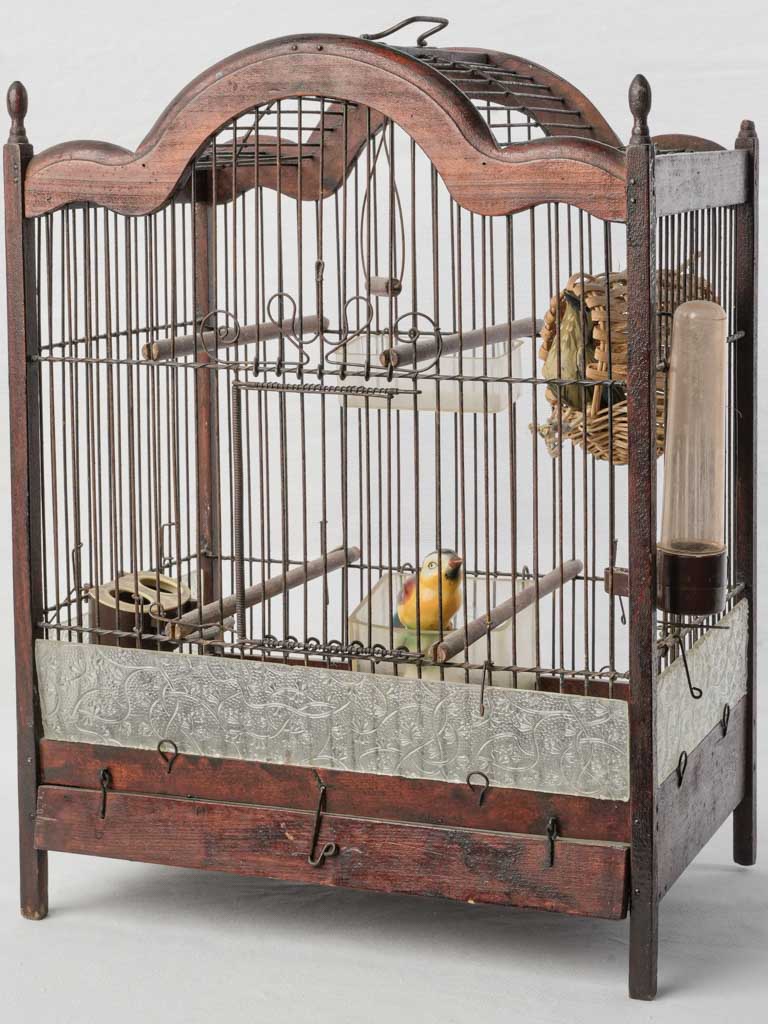 Early 20th Decorative Birdcage W/ Graceful Serpentine Crest - 18½"