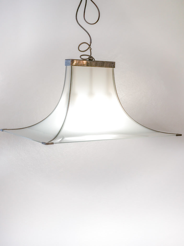 Rectangular pendant light - Esperia 1960s pagoda - 20½" x 27½"