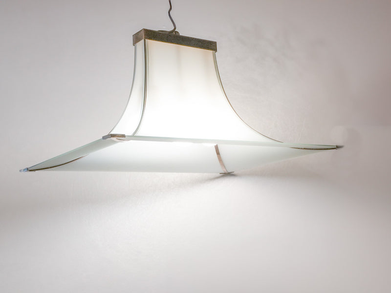 Rectangular pendant light - Esperia 1960s pagoda - 20½" x 27½"