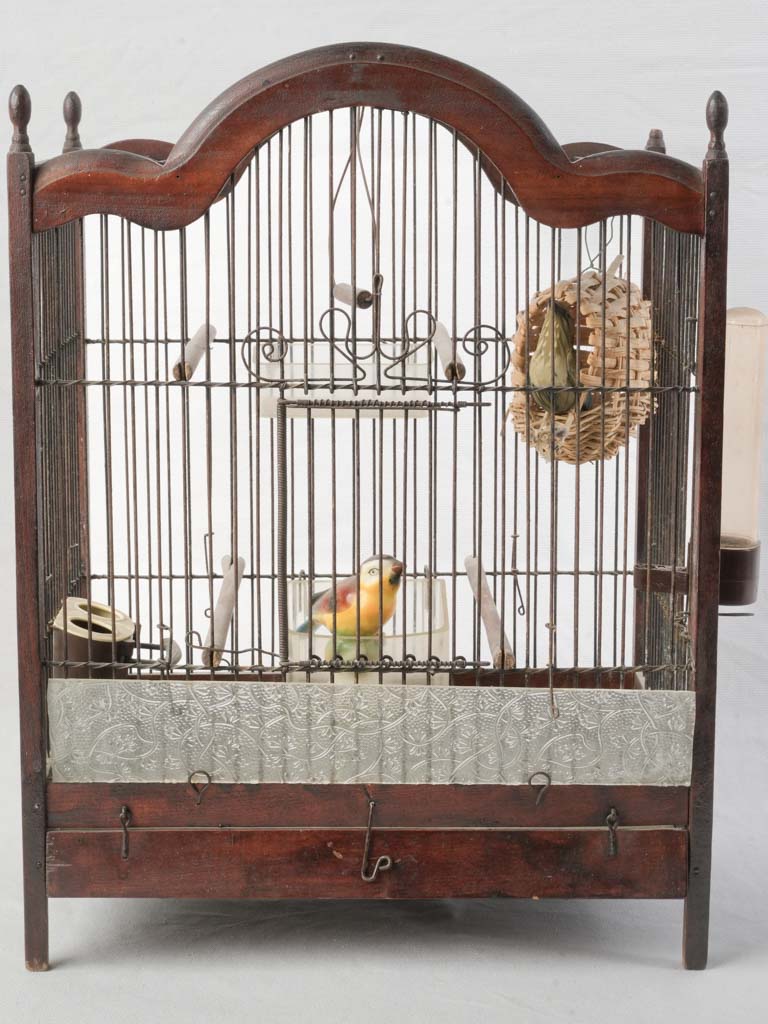 Early 20th Decorative Birdcage W/ Graceful Serpentine Crest - 18½"