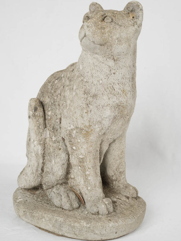 Vintage life-size stone garden cat