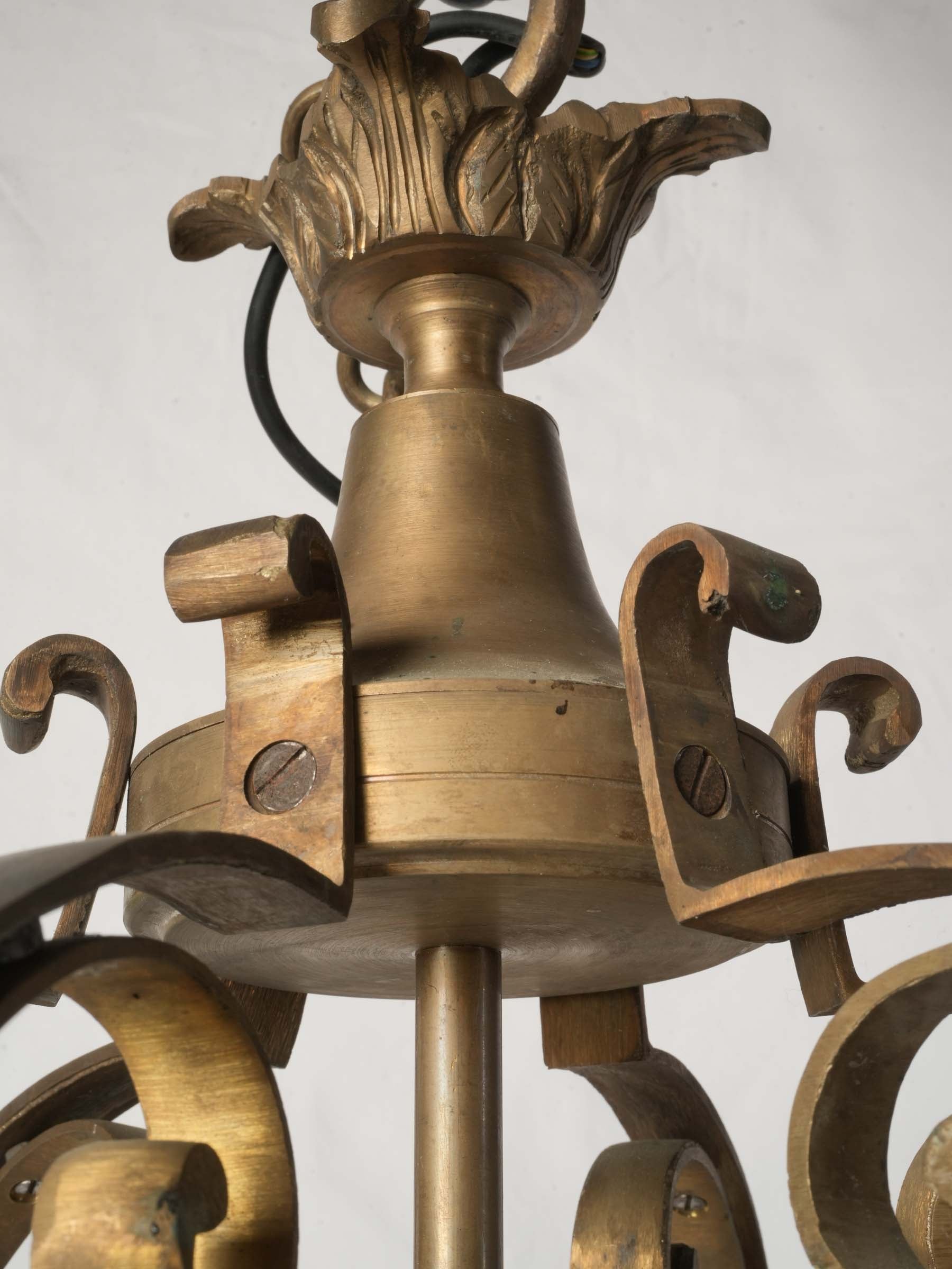 Oxidized solid brass ceiling lantern