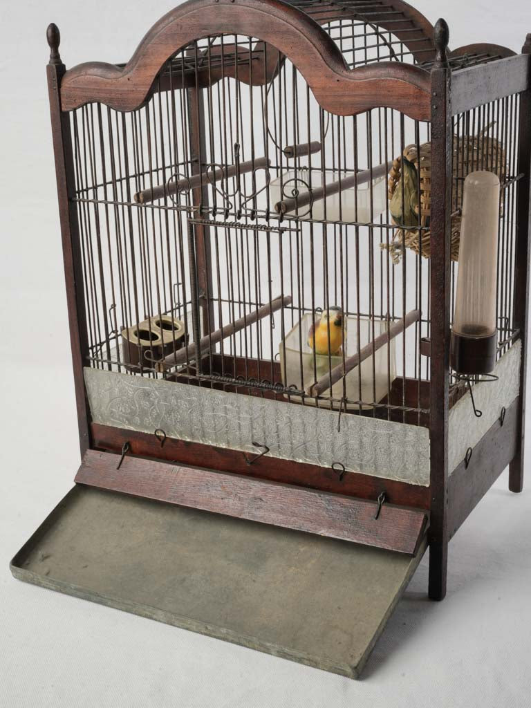Early 20th Decorative Birdcage W/ Graceful Serpentine Crest - 18½"