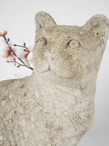 Adorable aged outdoor cat sculpture