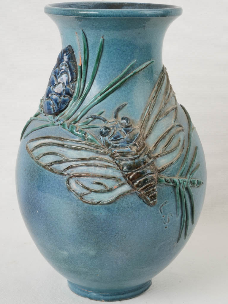 Striking blue ceramic vase  