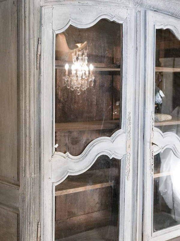 Louis XV / XVI vitrine 94½" x 50¾" x 24¾"
