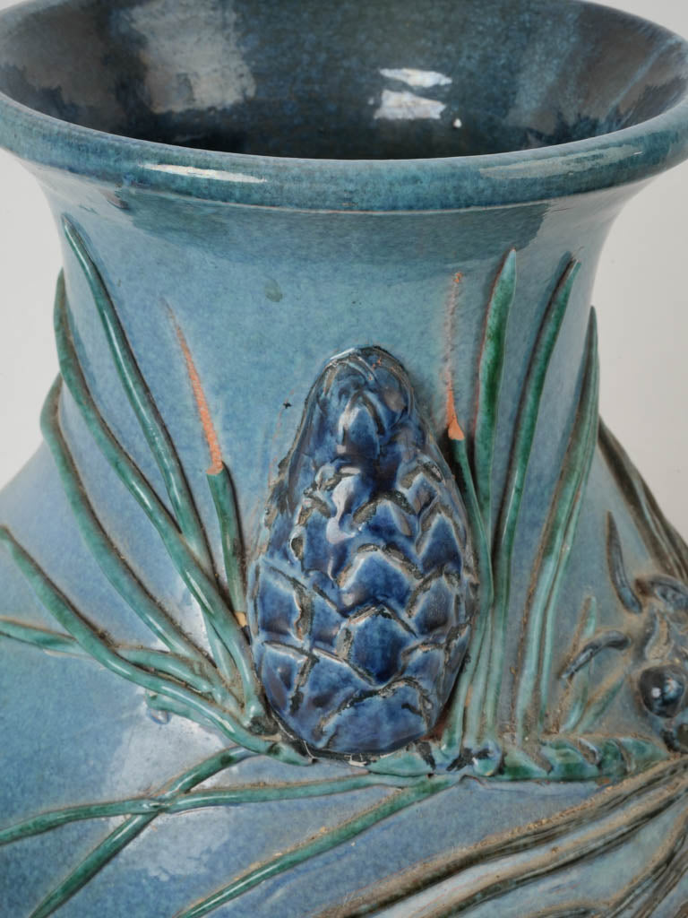 Intricately sculpted artisan vase  