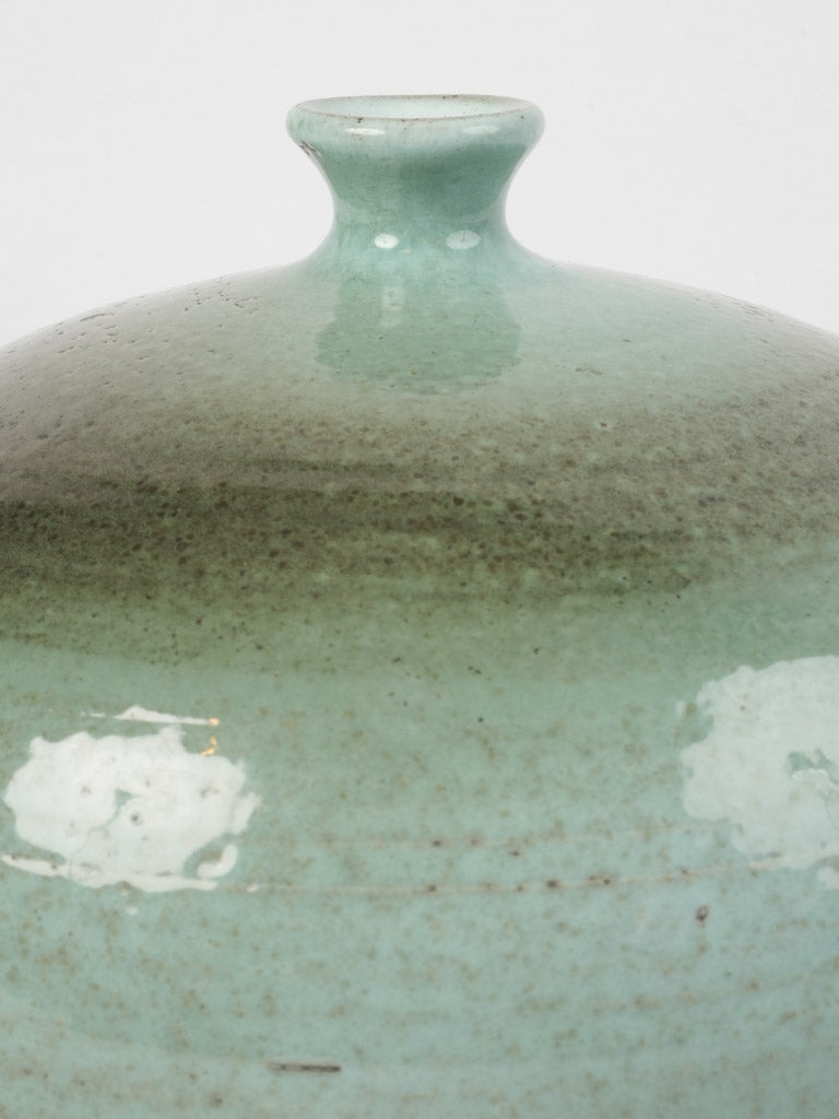 Speckled green-blue vintage vase collectible