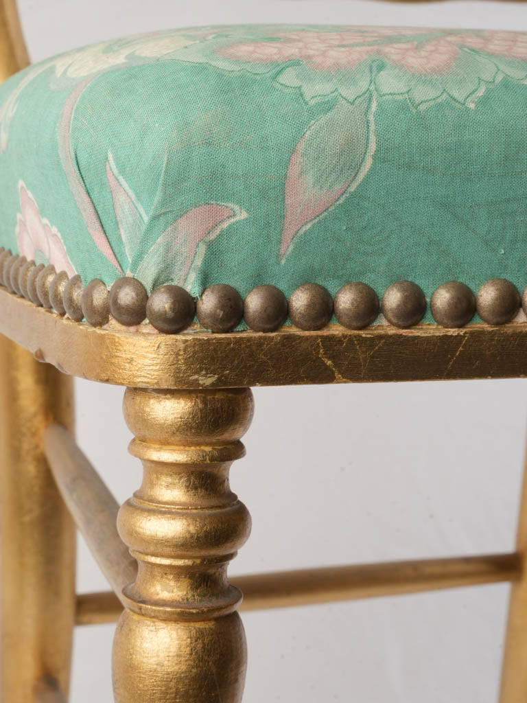 Early 20th Century Napoleon III Chair in Gilt Paint - 35"
