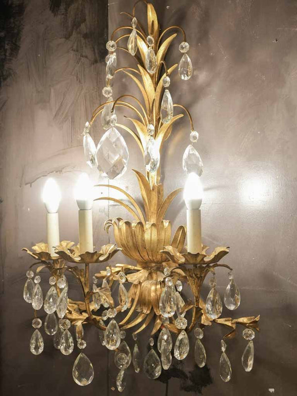 Large Italian palm wall sconce 32¼"