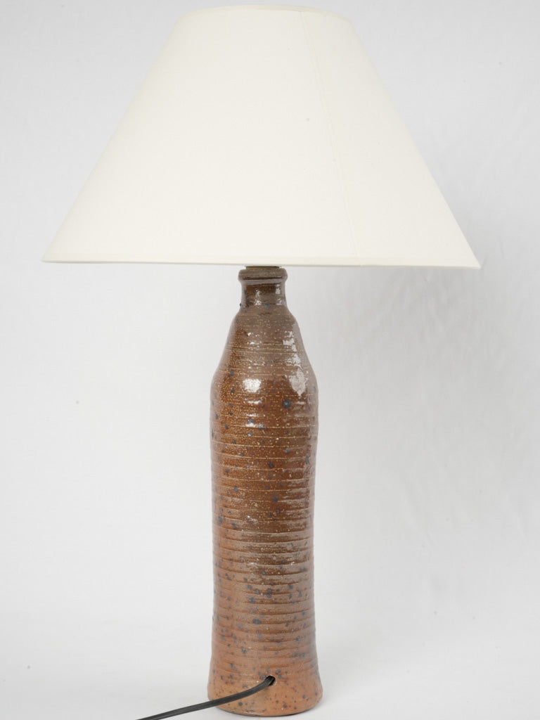 French stoneware bottle-shaped lamp