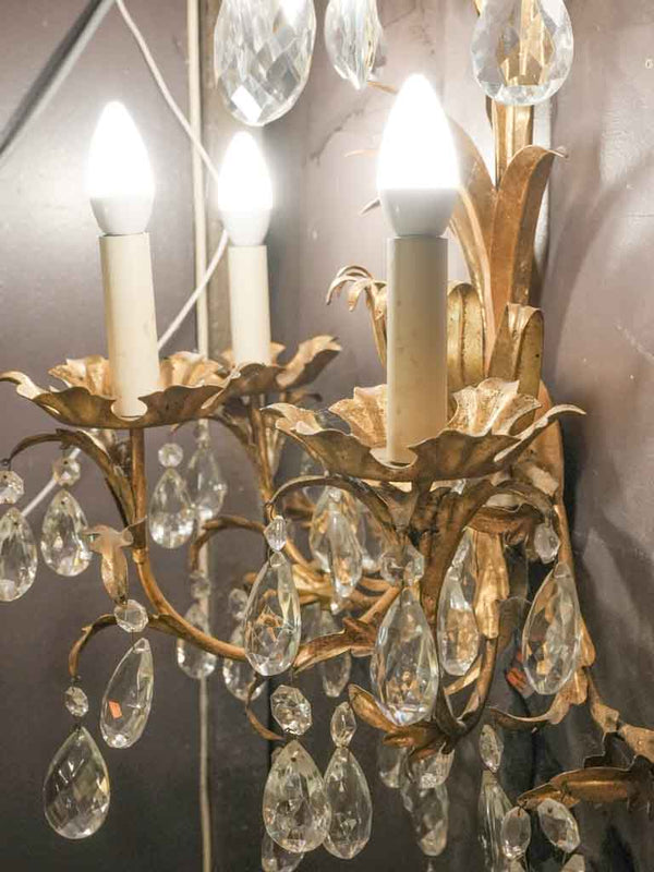 Large Italian palm wall sconce 32¼"