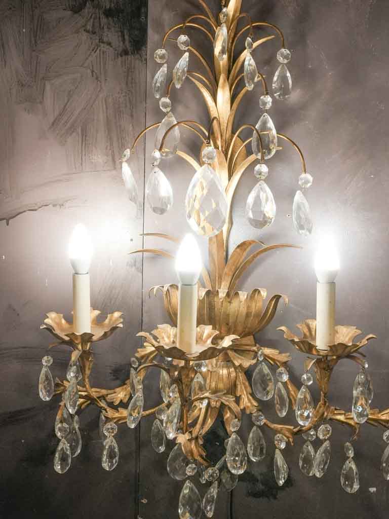 Large Italian palm wall sconce 32¼"