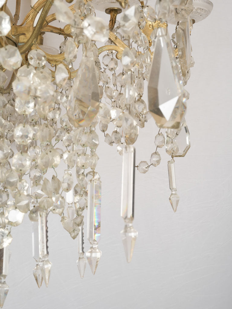 Exquisite aged European crystal chandelier