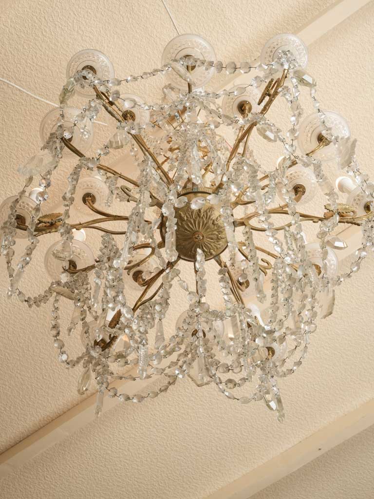 Ornate beaded vintage crystal chandelier