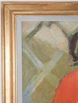 Vintage portrait or a lady knitting - Miette Bruchet  1966 - 38½" x 30"