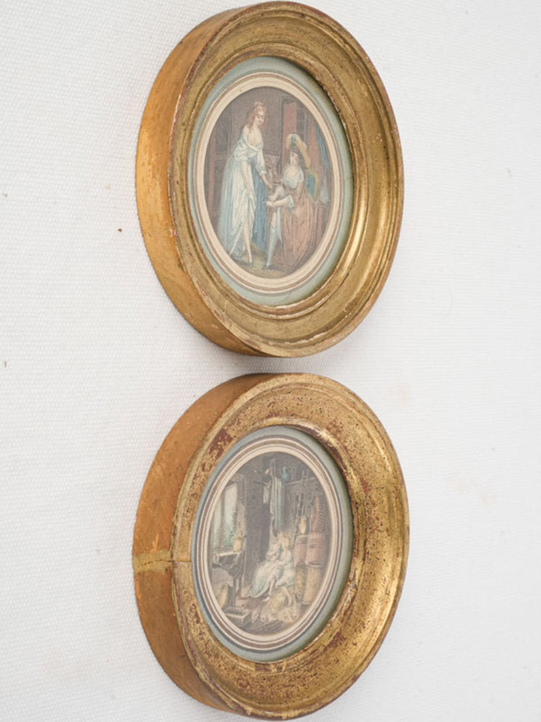 Elegant 19th-century domestic scenes art  
