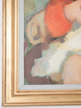 Vintage portrait or a lady knitting - Miette Bruchet  1966 - 38½" x 30"