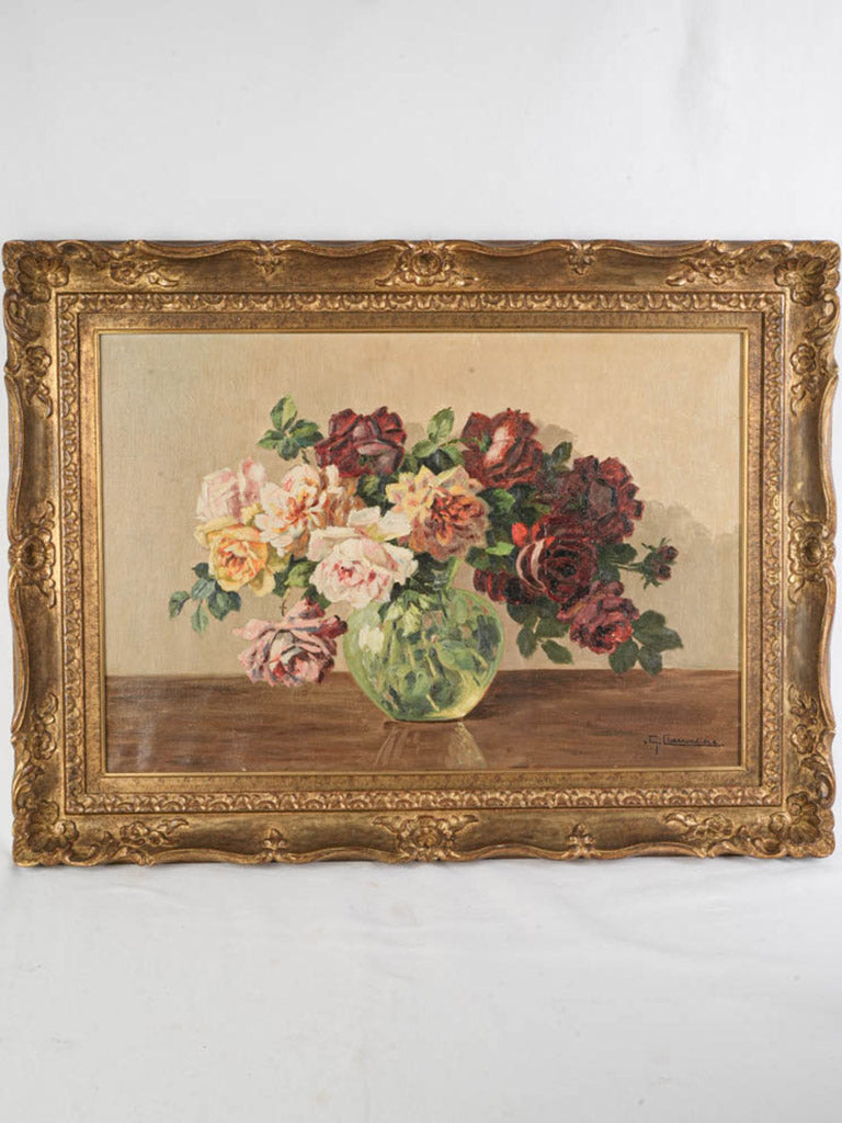 Still Life of Roses in a Glass Vase by George Charrondière Circa 1930 - 27½" x 36¼"