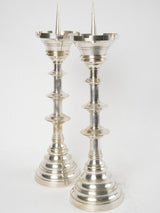 Antique French silver-plated candlesticks pair