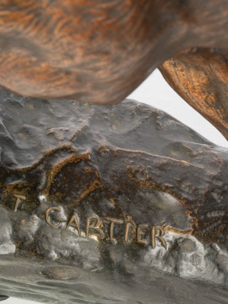 Antique European wildlife sculpture