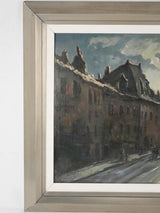 Large stormy Paris streetscape 1949 R. Raimbault 26½" x 38¼"