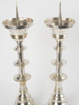 Elegant French mantlepiece silver candlesticks